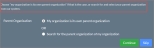 An image of the descriptive text appearing in the user signup process above the parent organization selection area.